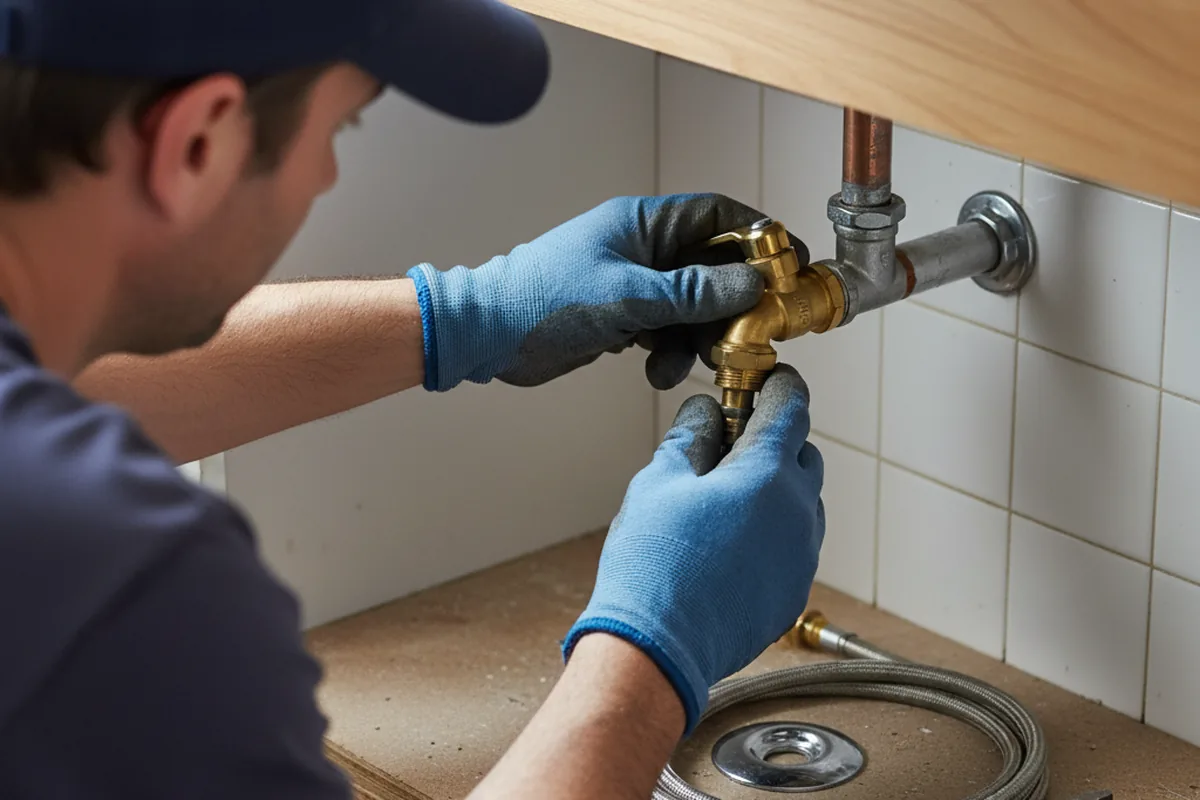 Shutoff valve and fitting work during Faucet and Fixture Repair in Derry